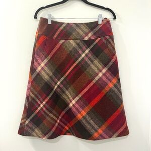 Talbots Plaid Wool Side-Zip A-Line Skirt with Pockets and Lining (4P)